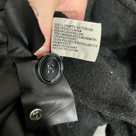 Womens St. John’s Bay Black Wool Peacoat - Picture 7 of 7